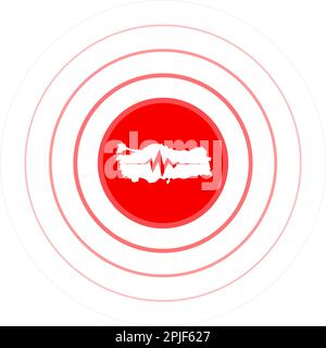 Tempesta di terremoto della Turchia. Una mano di aiuto alla Turchia. Gravi terremoti, inondazioni, tempeste e disastri. Adesivo vettore pronto. Illustrazione Vettoriale