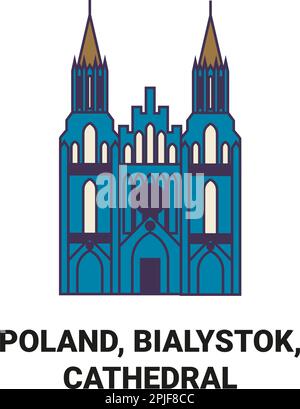 Polonia, Bialystok, Cattedrale Basilica dell'Assunzione della Beata Vergine Maria viaggio punto di riferimento illustrazione vettoriale Illustrazione Vettoriale