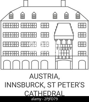 Austria, Innsburck, Cattedrale di San Pietro viaggio punto di riferimento vettoriale illustrazione Illustrazione Vettoriale