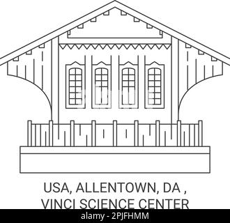 USA, Allentown, da , Vinci Science Center viaggio punto di riferimento vettoriale illustrazione Illustrazione Vettoriale