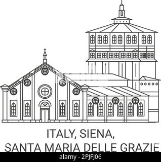 Italia, Siena, Santa Maria delle grazie viaggio punto di riferimento vettoriale illustrazione Illustrazione Vettoriale