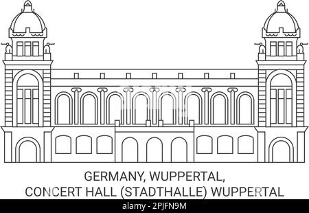 Germania, Wuppertal, Concert Hall Stadthalle Wuppertal viaggio punto di riferimento vettore illustrazione Illustrazione Vettoriale