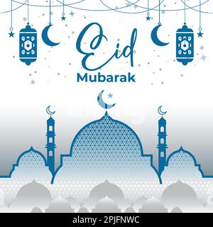 EID mubarak festival religioso e culturale eid mubarak post background Illustrazione Vettoriale
