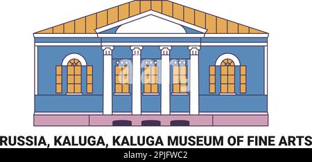 Russia, Kaluga, Museo di Belle Arti di Kaluga, viaggio punto di riferimento vettore illustrazione Illustrazione Vettoriale