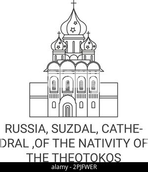 Russia, Suzdal, Cattedrale , della Natività del viaggio Theotokos punto di riferimento vettoriale illustrazione Illustrazione Vettoriale