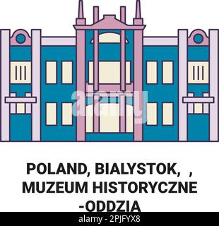 Polonia, Bialystok, Muzeum Historyczne Oddzia Muzeum Podlaskiego viaggio punto di riferimento vettoriale illustrazione Illustrazione Vettoriale