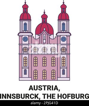 Austria, Innsburck, la Hofburg viaggio punto di riferimento vettore illustrazione Illustrazione Vettoriale