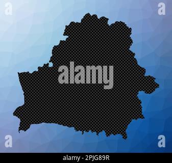 Mappa geometrica della Bielorussia. Forma a stencil della Bielorussia in basso stile poli. Sorprendente illustrazione vettoriale del paese. Illustrazione Vettoriale