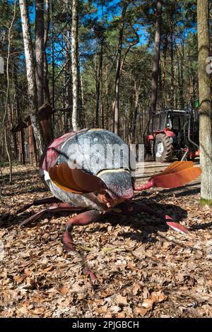 Scultura gigante da cockfafer, Sękocin Stary, Gmina Raszyn, nella contea di Pruszków, voivodato Masoviano, Nella Polonia centro-orientale Foto Stock