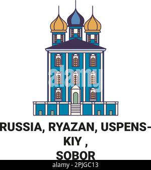 Russia, Ryazan, Uspenskiy , Sobor viaggio punto di riferimento vettore illustrazione Illustrazione Vettoriale