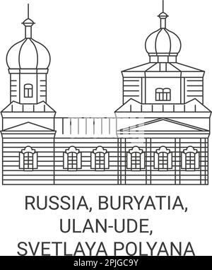 Russia, Buryatia, Ulanude, Svetlaya Polyana viaggio punto di riferimento vettore illustrazione Illustrazione Vettoriale