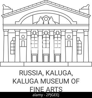 Russia, Kaluga, Kaluga Museo di Belle Arti viaggio punto di riferimento vettoriale illustrazione Illustrazione Vettoriale