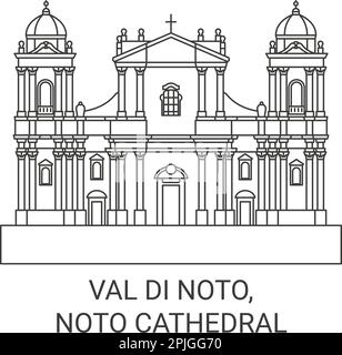 Italia, Val di noto, Cattedrale di noto viaggio punto di riferimento vettoriale illustrazione Illustrazione Vettoriale