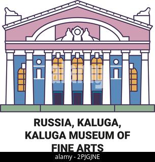 Russia, Kaluga, Kaluga Museo di Belle Arti viaggio punto di riferimento vettoriale illustrazione Illustrazione Vettoriale