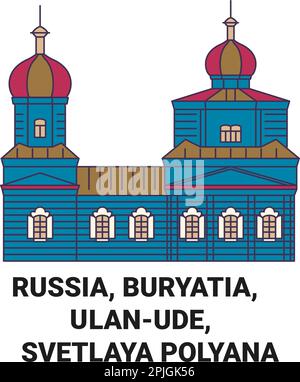 Russia, Buryatia, Ulanude, Svetlaya Polyana viaggio punto di riferimento vettore illustrazione Illustrazione Vettoriale