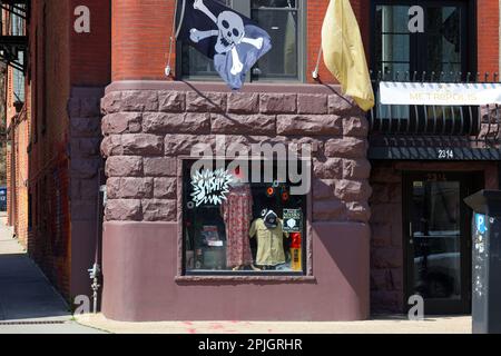 Smash Records, 2314 18th St NW, Washington DC. Foto del negozio di una punk rock e di un negozio di dischi di artisti locali nel quartiere di Adams Morgan. Foto Stock