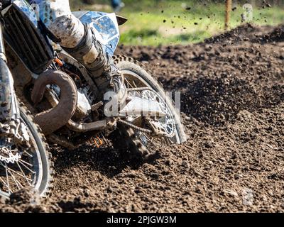 Motocross scena su una gara Foto Stock