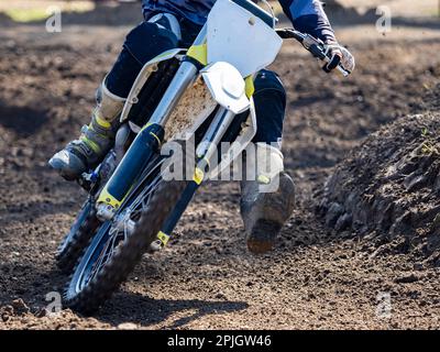 Motocross scena su una gara Foto Stock