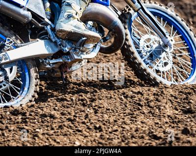 Motocross scena su una gara Foto Stock