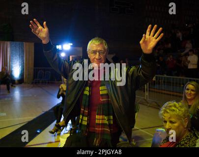 Domenica 2nd 2023 aprile: Ex campione mondiale di pugilato leggero, Ken Buchanan è morto all'età di 77 anni. Ken è visto qui al Meadowbank Stadium di Edimburgo nel maggio 2016 Caption originale - Sabato 7th maggio 2016: MGM Scotland Promozioni Boxing a Meadowbank. Ken Buchanan Foto Stock