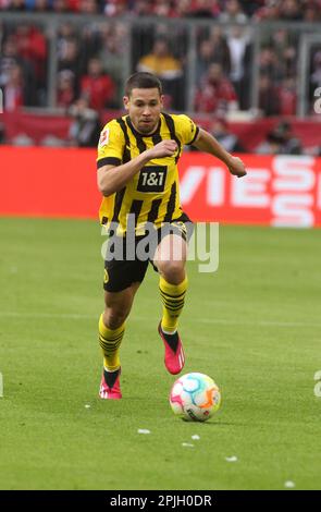 MONACO di BAVIERA, Germania - 01. 2023 APRILE: Durante la partita di calcio della Bundesliga tra il Bayern Muenchen e il BVB Dortmund all'Allianz Arena di Monaco il 1. Aprile 2023 , Germania. DFL, Fussball, 4:2 (Foto e copyright @ ATP images / Arthur THILL (THILL Arthur / ATP / SPP) Foto Stock