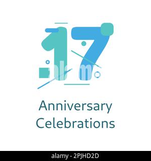 17th festeggiamenti per il design del logo. Sweet diciassette logo design. Dolce diciassette celebrazioni anniversario.17th anni anniversario celebrazioni logo design. Illustrazione Vettoriale