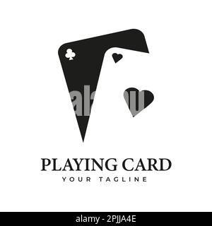 Semplice minimalista Vintage Poker carta da gioco Casino Sport Club Logo disegno Vector illustrazione Illustrazione Vettoriale