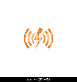 segnale di potenza flash thunder logo vettore Illustrazione Vettoriale