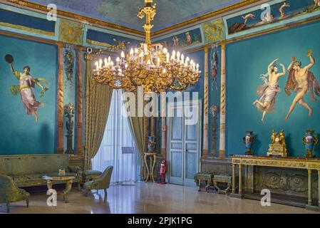 Palermo, Italia - 17 ottobre 2022: La sala Pompeiana negli appartamenti del Palazzo Normanno detto anche Palazzo reale Foto Stock