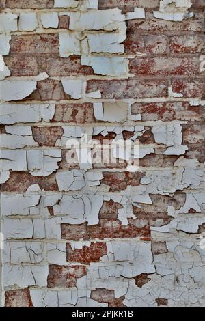 Stati Uniti, Washington state, Oaksdale. Washington orientale vecchio muro di mattoni dipinti Foto Stock