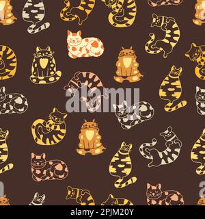 Carini cartoni animati illustrazione vettoriale motivo senza cuciture Illustrazione Vettoriale