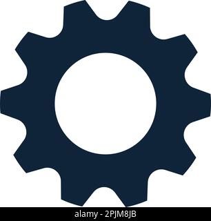 Ruota dentata, icona ingranaggio. Impostazioni di sistema, concetto di assistenza tecnica. Simboli delle impostazioni di sistema per la regolazione e l'impostazione. Icona ingranaggio. Illustrazione vettoriale Illustrazione Vettoriale