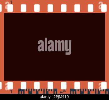 Una cornice vuota per una fotocamera. Pellicola per telecamera a colori retro da 35 mm. Rullo negativo della fotocamera. Applicabile come collage fotografico. Illustrazione vettoriale Illustrazione Vettoriale