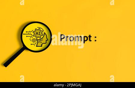 Prompt text, chatbot su computer con intelligenza artificiale intelligente Foto Stock