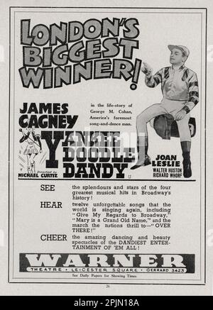 JAMES CAGNEY come George M. Cohan in YANKEE DOODLE DANDY 1942 regista MICHAEL CURTIZ Warner Bros Foto Stock