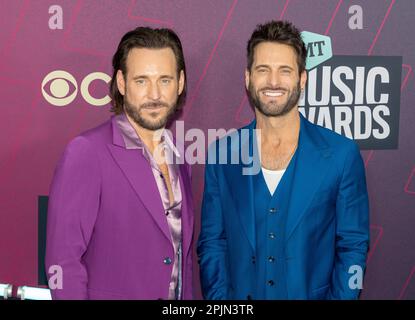 Austin, Stati Uniti. 02nd Apr, 2023. Parmalee cammina il tappeto rosso ai CMT Awards di Austin, Texas, il 2 aprile 2023. (Foto di Stephanie Tacy/SIPA USA) Credit: Sipa USA/Alamy Live News Foto Stock