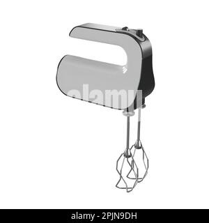 Un rendering 3D di un mescolatore manuale da cucina Foto Stock