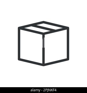 Icona spedizione, consegna, confezione o contenitore. Simbolo del contenitore del carico. Aprire le caselle. Applicabile per post, consegna, illustrazione regalo. Illlust vettoriale Illustrazione Vettoriale