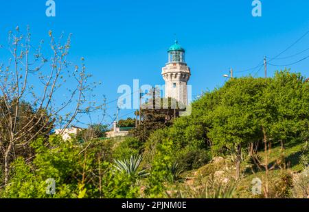 Faro principale sul Mont Saint Clair a Sète, Hérault, Occitanie, Francia Foto Stock