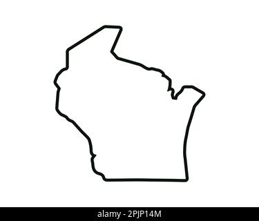 Mappa dello stato del Wisconsin. Mappa dello stato DEGLI STATI UNITI. Simbolo del profilo del Wisconsin. Illustrazione vettoriale Illustrazione Vettoriale