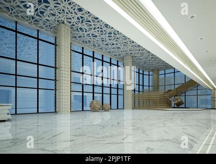 3D render di lusso HALL HOTEL Foto Stock