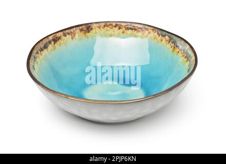 Vaso in ceramica vintage vuoto isolato su bianco Foto Stock