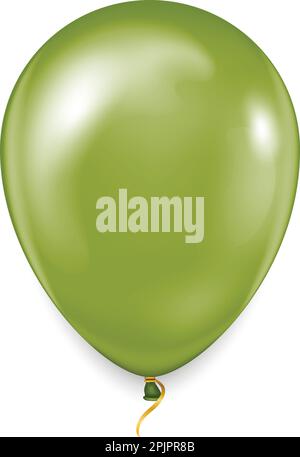 Palloncino ad aria calda colorato e realistico. Vacanza, volo in mongolfiera lucida. Isolato su sfondo bianco. Illustrazione Vettoriale