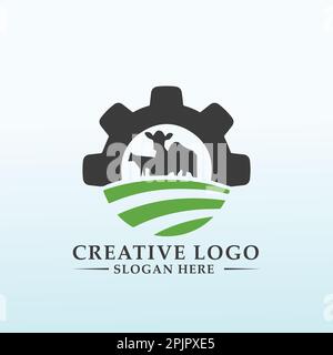 Collezione di consulenza e progettazione di logo per l'agricoltura Illustrazione Vettoriale
