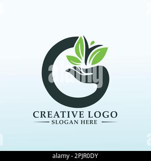 Logo design per azienda produzione canapa Illustrazione Vettoriale