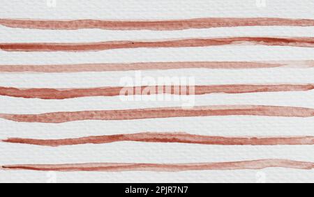 watercolor marrone pittura astratta a mano strisce Foto Stock