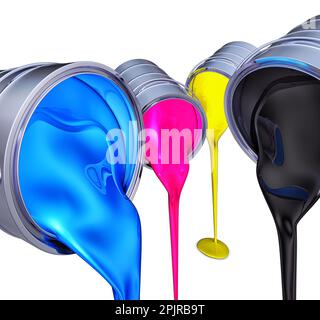 rendering 3d di un concetto di colore cmyk Foto Stock