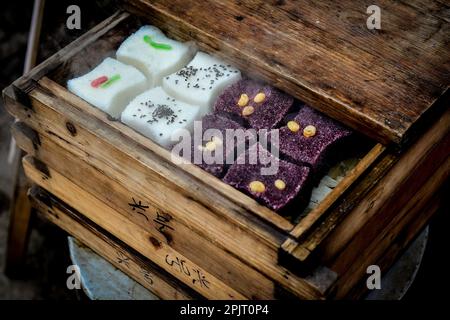 La scena di piccoli ponti e acqua fluente a Wujiang, Suzhou, Cina Foto Stock