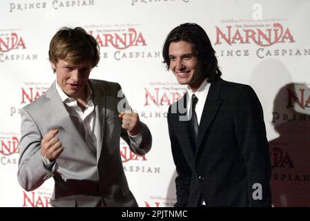 William Moseley e ben Barnes prima australiana delle Cronache di Narnia Principe Caspian al Teatro di Stato. Sydney, Australia. 25.05.08. Foto Stock