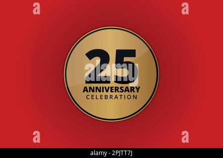 25 anni anniversario celebrazione sfondo vettore design Illustrazione Vettoriale